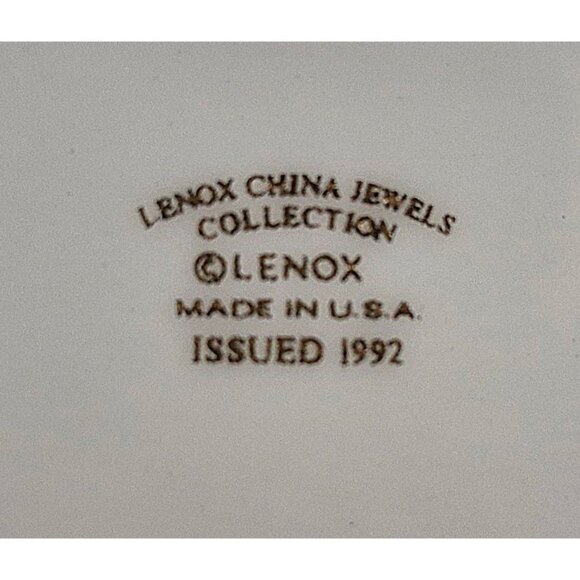 Lenox China Jewels Cat Figurine Issued 1992 USA Porcelain Gold Accents Turquoise - Picture 10 of 10